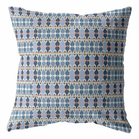 PALACEDESIGNS 16 in. Spades Indoor & Outdoor Zippered Throw Pillow Light Blue & Gray PA3104918